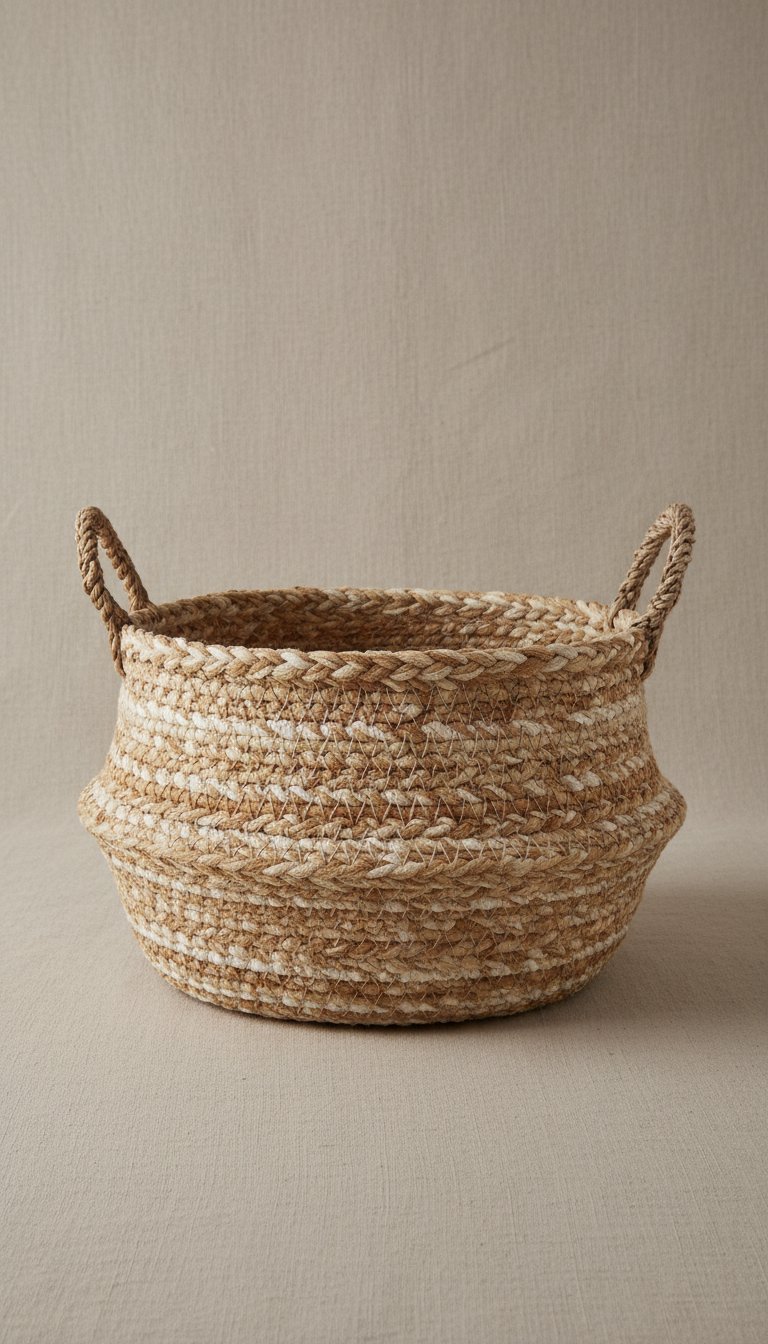 Woven Storage Basket in Oatmeal