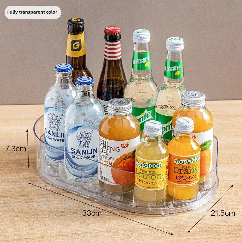 Rotating Refrigerator Drink Organizer