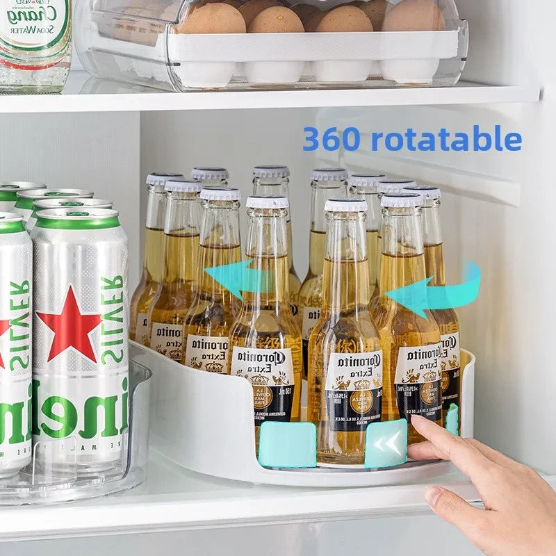 Rotating Refrigerator Drink Organizer