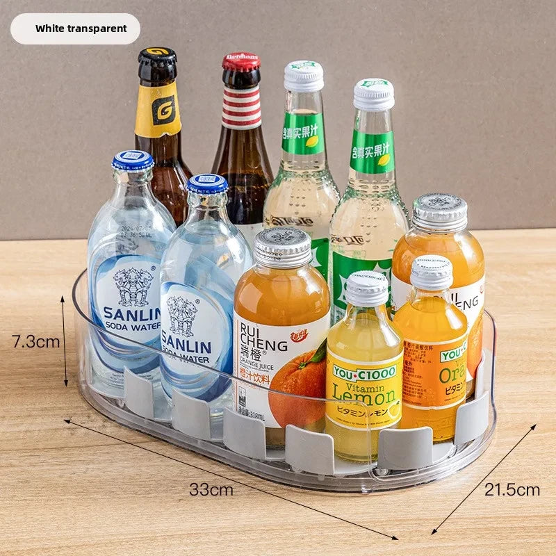 Rotating Refrigerator Drink Organizer