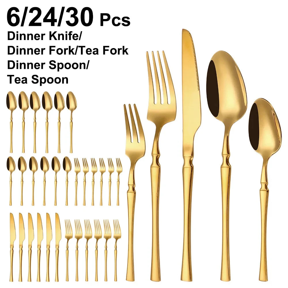 Gold Stainless Steel Flatware Set