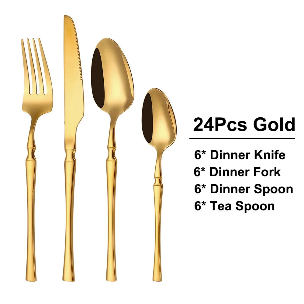 Gold Stainless Steel Flatware Set