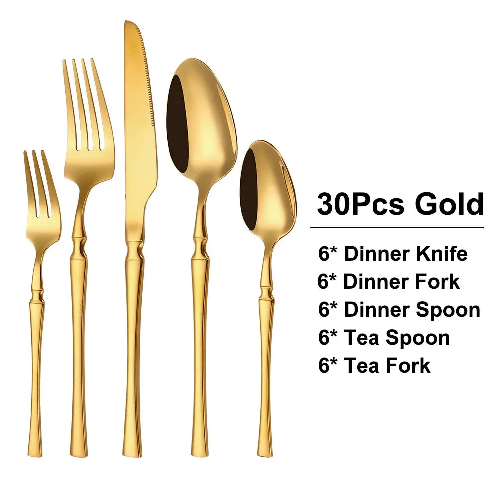 Gold Stainless Steel Flatware Set
