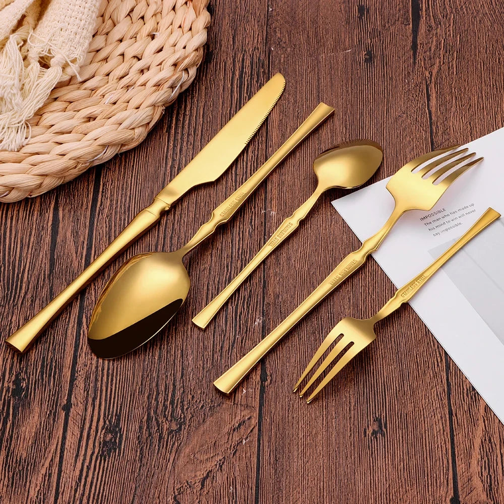 Gold Stainless Steel Flatware Set