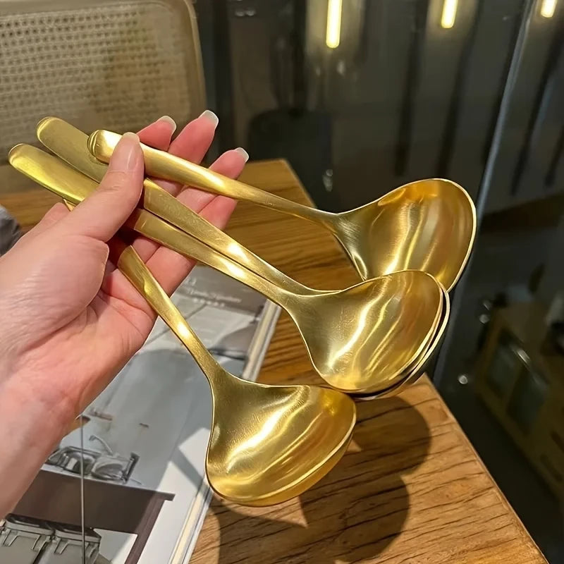 Gold Serving Spoon Stainless Steel