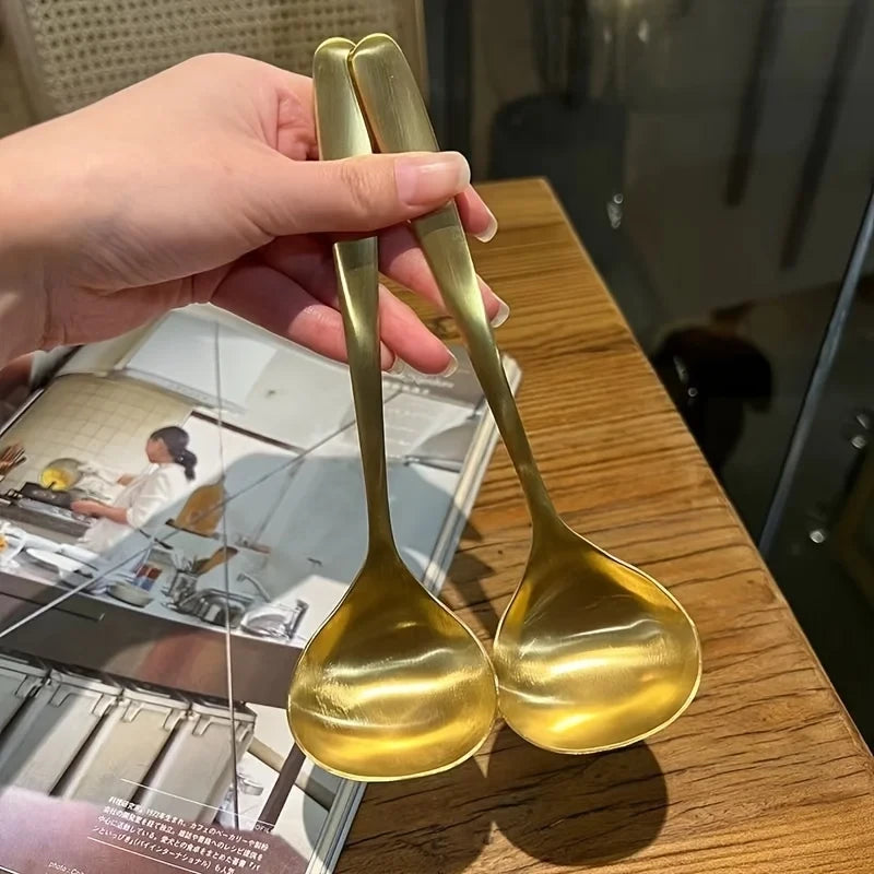 Gold Serving Spoon Stainless Steel