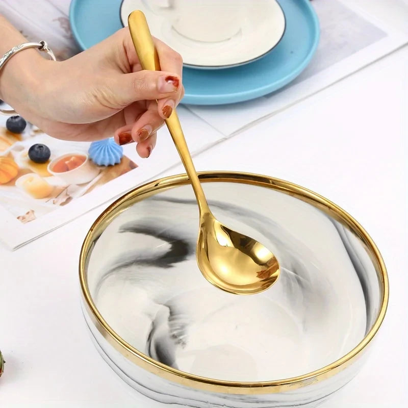Gold Serving Spoon Stainless Steel