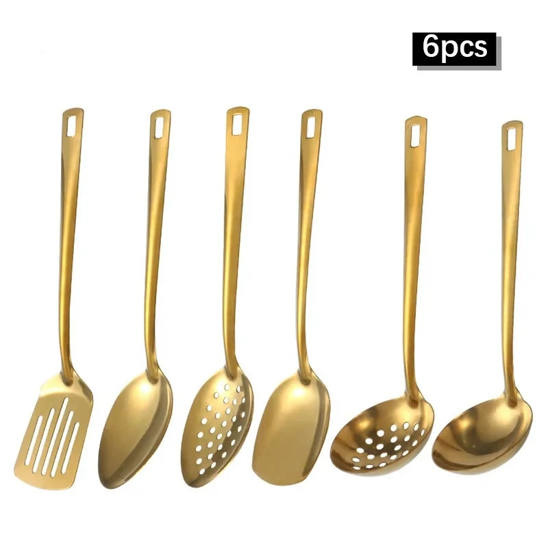 Korean Style Gold Stainless Steel Cutlery Set