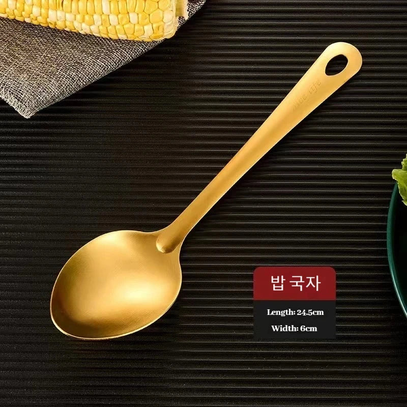 Korean Style Gold Stainless Steel Cutlery Set