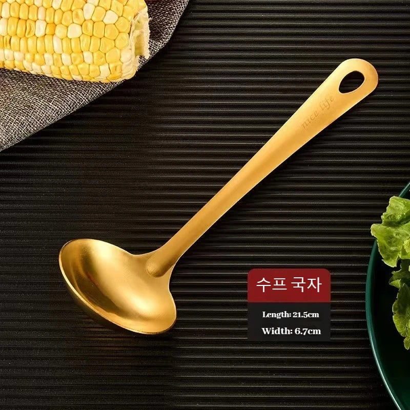 Korean Style Gold Stainless Steel Cutlery Set